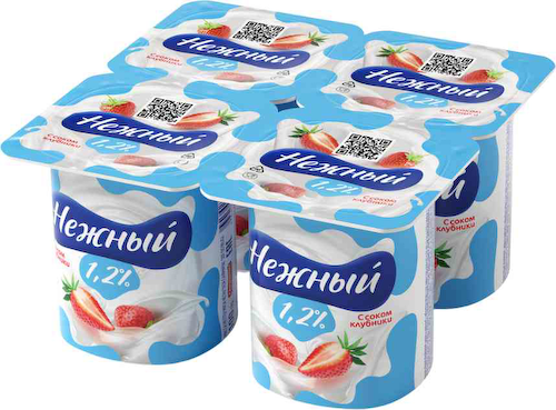Продукт йогуртный Нежный с соком клубники 1,2% #1