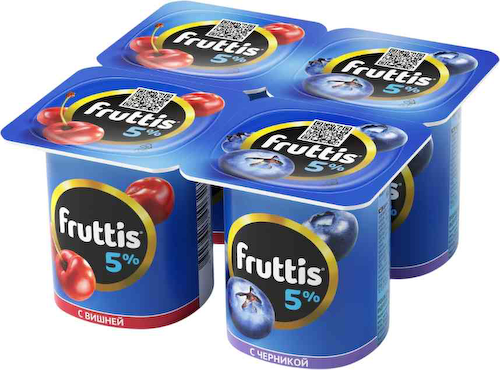 Продукт йогуртный Сливочное лакомство Fruttis в ассортименте: Черника, Вишня 5% #1
