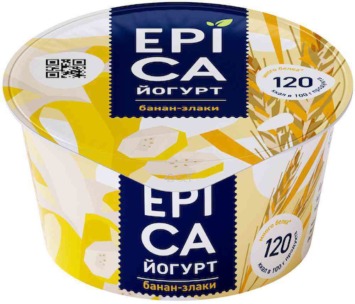 Йогурт Epica Банан-злаки 4,9% #1