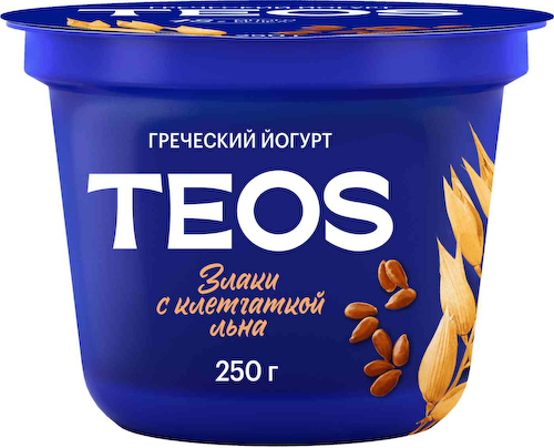 Йогурт греческий Teos Злаки-клетчатка льна 2% #1