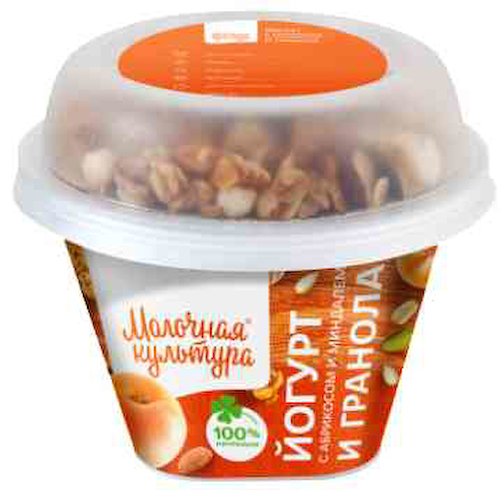 Йогурт Молочная культура с абрикосом, миндалем и гранолой 2,7-3,5% #1