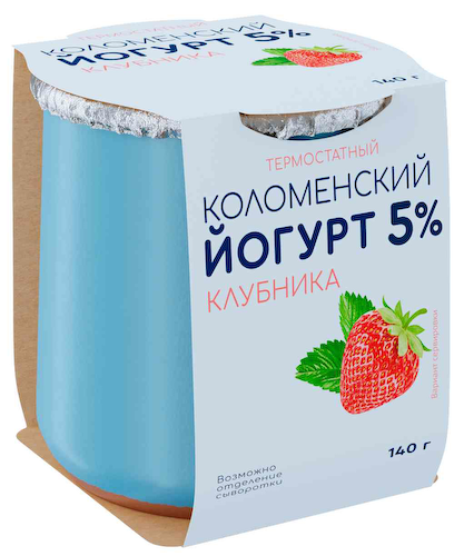 Йогурт термостатный Коломенский клубника 5% #1