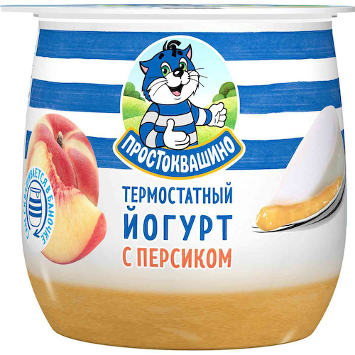 Йогурт термостатный Простоквашино с персиком 3,4% #1