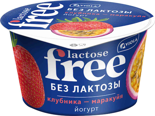 Йогурт Viola free с клубникой и маракуйей без лактозы 2,7% #1