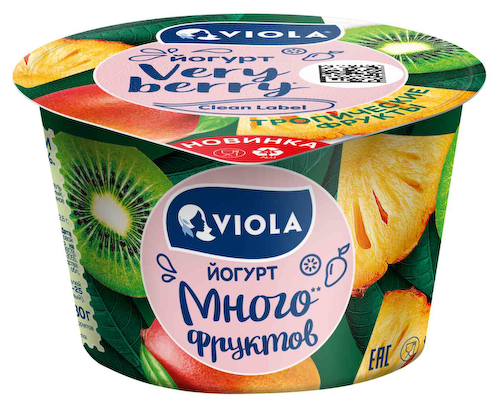 Йогурт Viola Very Berry с тропическими фруктами 2,6% #1