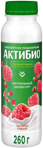 Биойогурт питьевой Актибио малина, гранат 1,5% #1
