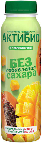 Йогурт питьевой Актибио с манго и папайей без добавления сахара 1,5% #1