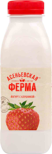 Йогурт питьевой Асеньевская ферма с клубникой 1,5% #1