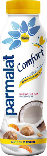 Йогурт питьевой Parmalat Comfort мюсли-кокос без лактозы 1,5% #1