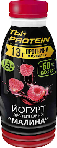 Йогурт питьевой протеиновый Ростагроэкспорт Малина 1,5% #1
