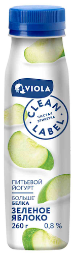 Йогурт питьевой  Viola Clean Label с зеленым яблоком 0,8% #1