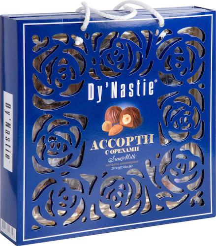 Конфеты шоколадные Dy'Nastie Ассорти с орехами в подарочной упаковке #1