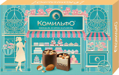 Набор конфет шоколадные Комильфо Миндаль и крем-карамель #1
