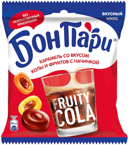Конфеты Бон Пари со вкусом Колы и фруктов с начинкой #1