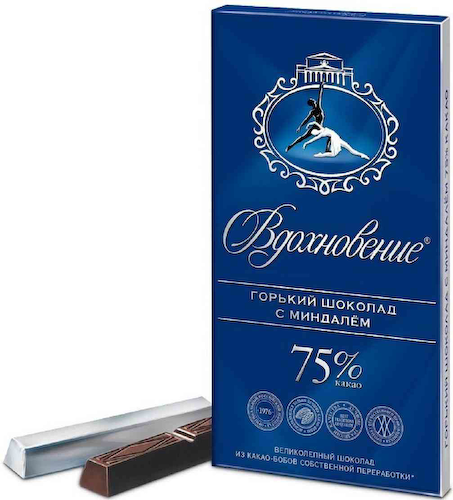 Шоколад горький Вдохновение Элитный с миндалём 75% #1