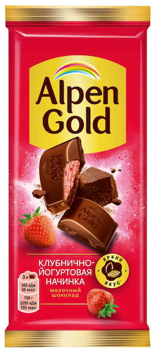 Шоколад молочный Alpen Gold Клубника с йогуртом #1