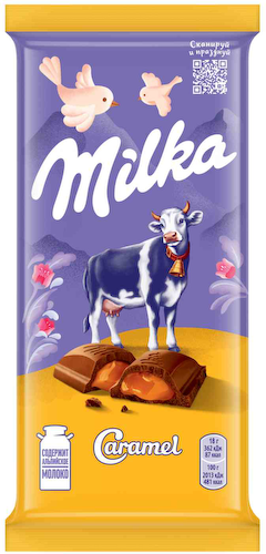 Шоколад молочный Milka с карамельной начинкой #1