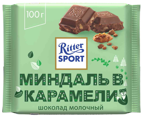 Шоколад молочный Ritter Sport миндаль в карамели #1