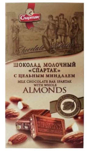 Шоколад молочный Спартак с цельным миндалем #1
