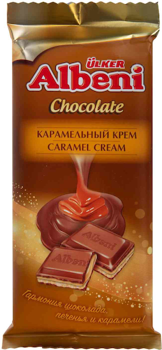 Шоколад молочный Ulker Albeni с печеньем и карамелью #1