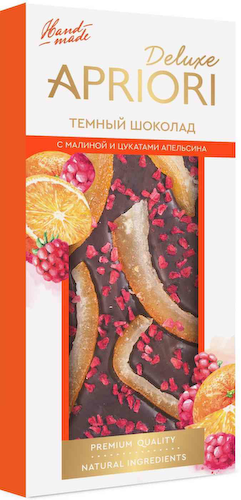 Шоколад темный Априори с малиной и цукатами апельсина #1