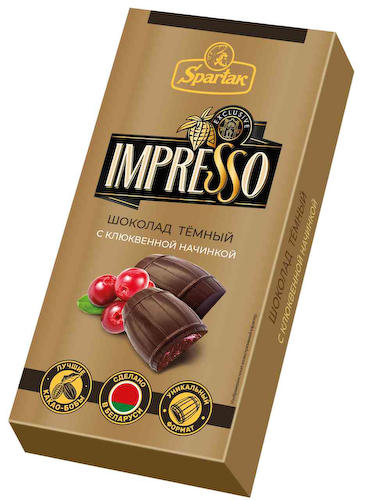 Шоколад темный Спартак Impresso с клюквенной начинкой #1