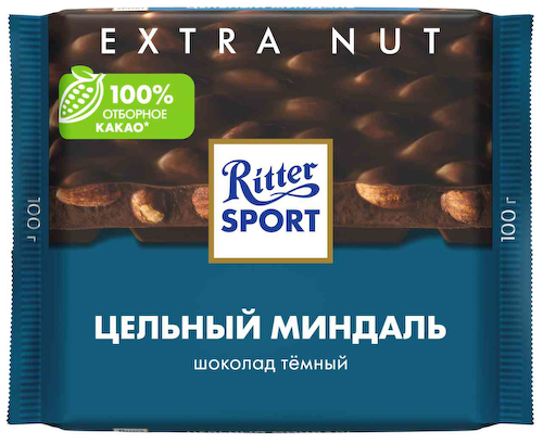 Шоколад тёмный Ritter Sport Цельный миндаль #1