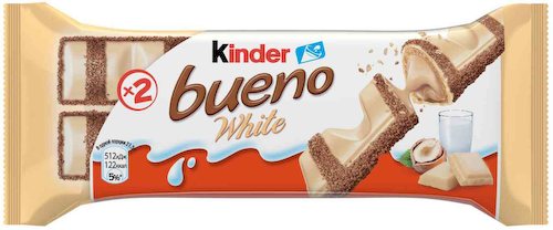 Вафли в белом шоколаде Kinder bueno white с молочно-ореховой начинкой #1