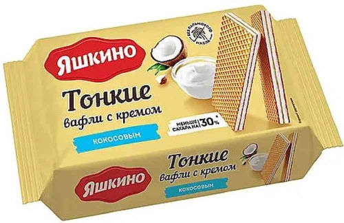 Вафли тонкие Яшкино с кокосовым кремом #1