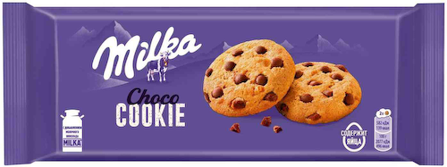 Печенье молочное Milka с кусочками молочного шоколада #1