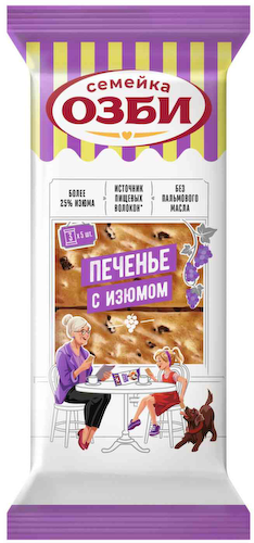 Печенье затяжное Семейка Озби изюм #1