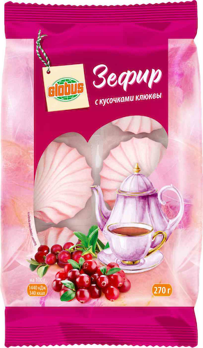 Зефир Глобус с кусочками клюквы #1