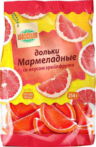 Мармеладные дольки Глобус со вкусом грейпфрута #1