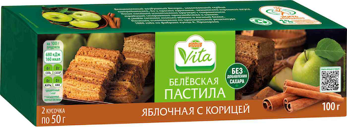 Белевская пастила яблочная Глобус Вита с корицей без сахара #1