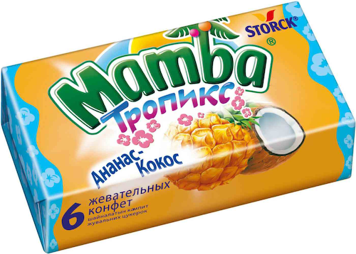 Кофеты жевательные Mamba Тропикс со вкусом Персика и маракуйи #1