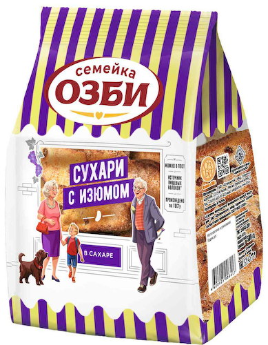 Сухари классические Семейка Озби с изюмом #1