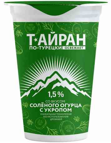 Напиток кисломолочный Т-айран по-турецки соленый огурец и укроп 1,5% #1