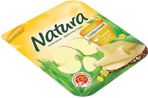 Сыр полутвердый Natura Сливочный 45%, нарезка #1