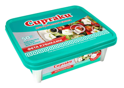 Сыр рассольный Сиртаки для греческого салата 50% #1