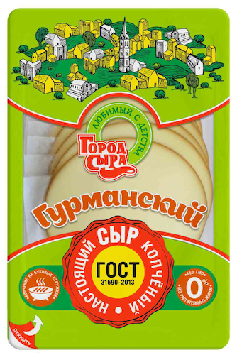 Сыр плавленый копченый Город сыра Гурманский 40%, нарезка #1