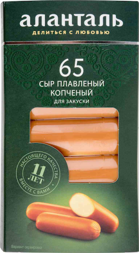 Сыр плавленый копчёный Аланталь №65 40%, палочки #1