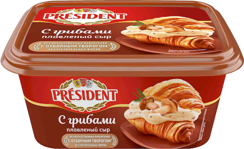 Сыр плавленый President с грибами 45% #1