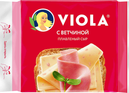 Сыр плавленый Viola с ветчиной 45%, ломтики #1