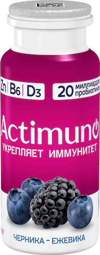 Кисломолочный напиток Actimuno с черникой и ежевикой 1,5% #1
