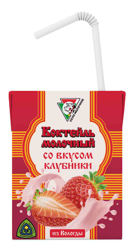 Коктейль молочный из Вологды со вкусом клубники ультрапастеризованный 2,5% #1