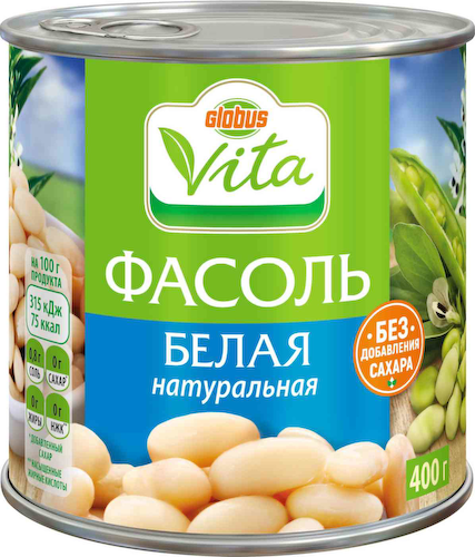 Фасоль белая Глобус Вита без сахара #1