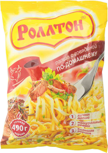 Лапша по-домашнему Роллтон с говядиной #1