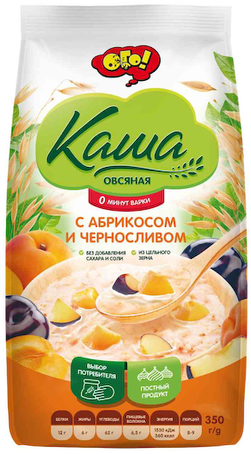 Каша овсяная Ого! с абрикосом и черносливом #1