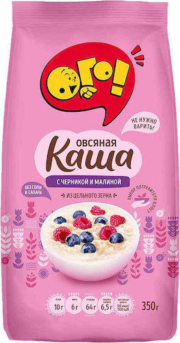 Каша овсяная Ого! с черникой и малиной #1
