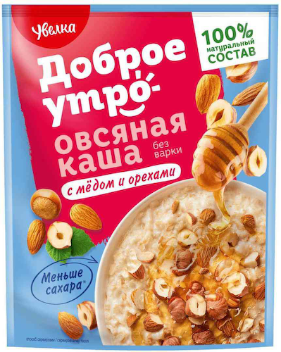 Каша овсяная Увелка с мёдом и орехами #1